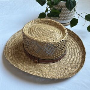 Vintage Stylish Tan Straw Hat for Women